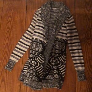 Patterned long cardigan